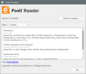 福昕PDF阅读器Foxit Reader Linux版本