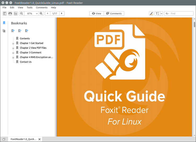 福昕PDF阅读器Foxit Reader Linux版本1.00.09